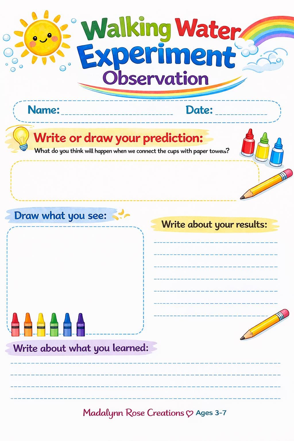 Simple Science Experiments Printable | STEM Activity Bundle | Preschool ...