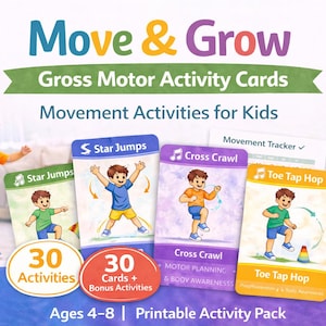 Schede di attività motorie per bambini / Schede stampabili per la pausa mentale / Gioco di motricità globale immagine 1