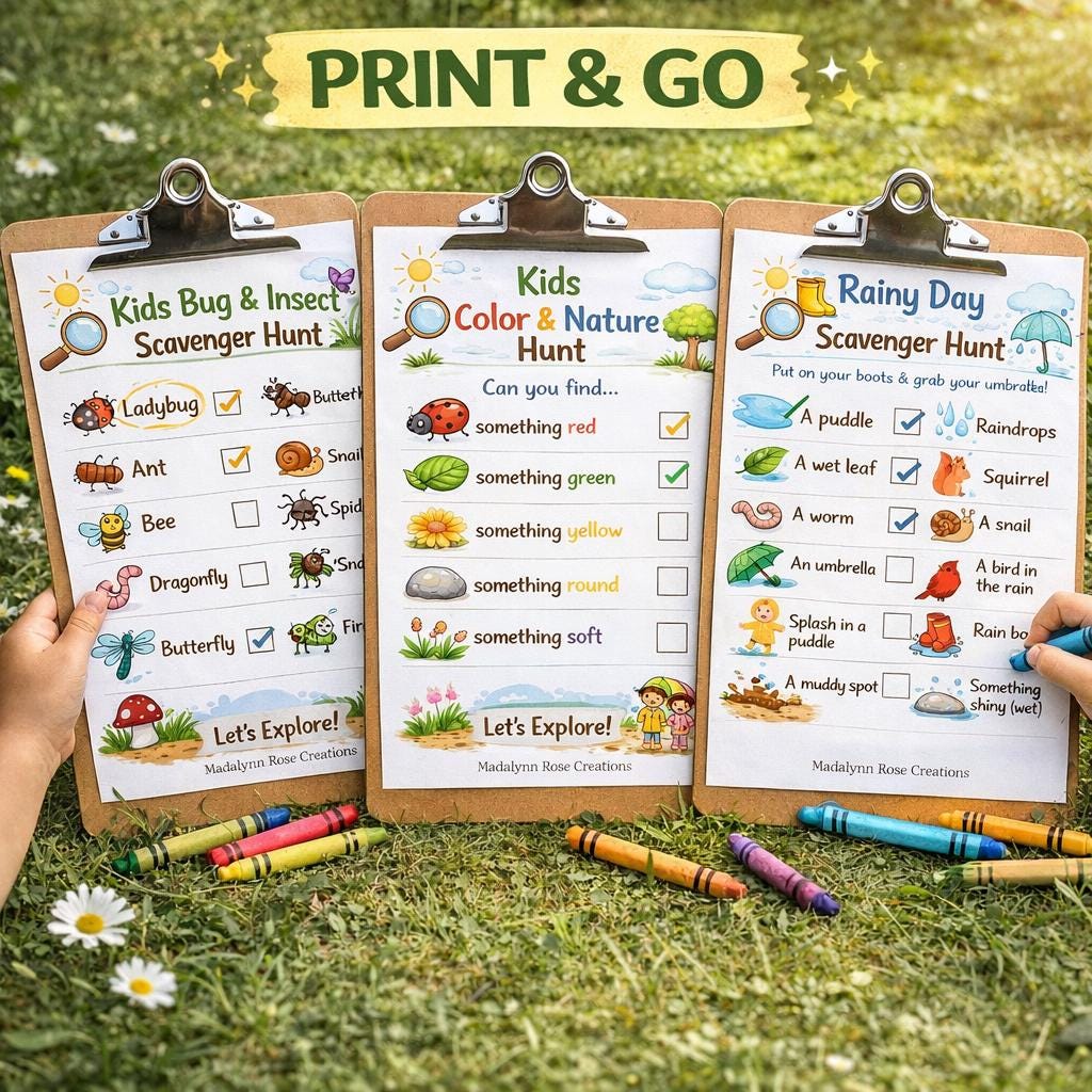 Outdoor Scavenger Hunt for Kids Printable | Rainy Day Activities | Bug ...