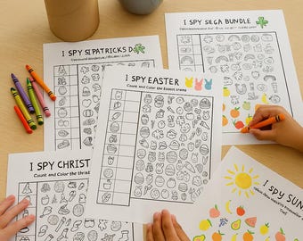 I Spy Activity Worksheets Bundle | Seasonal Kids Games (Printable PDF)
