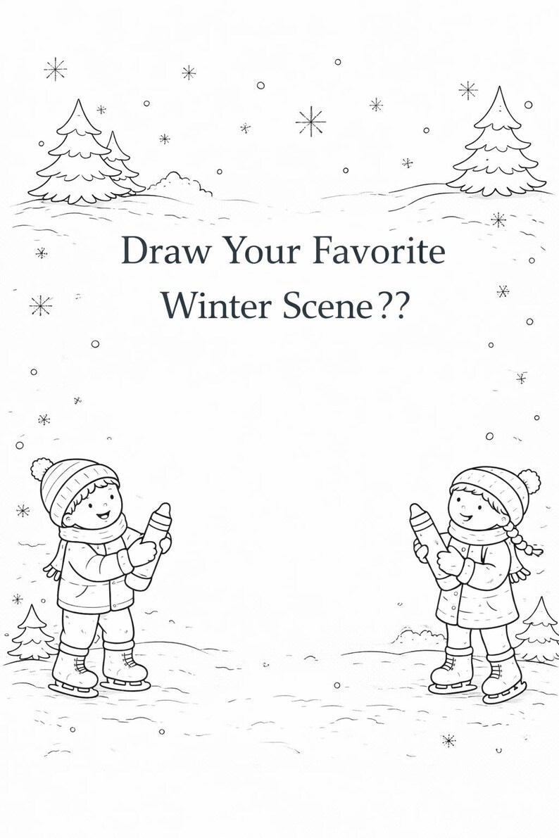Winter Wonderland Coloring Book for Kids, Printable Activity Pages (PDF ...