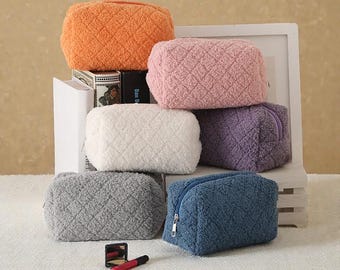 Makeup Bag, Cosmetic Bag, Teddy Cosmetic Bag, Toiletry Bag Women, Teen Girl Gifts, Valentines Day Gift