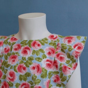 PAINTED ROSES printed cotton fabric with woven hemstitch embroidery stripes | two beautiful colors