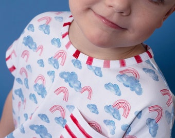 RAINBOWS, FISHES and WHALES  cotton jersey | Ottobre design@ 3-2020 | Ocean Breeze seria 4 | Oekotex 100