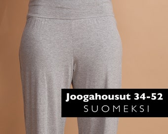 E-KAAVA | JOOGAHOUSUT  naiselle | koot 34-52 | suomenkielinen