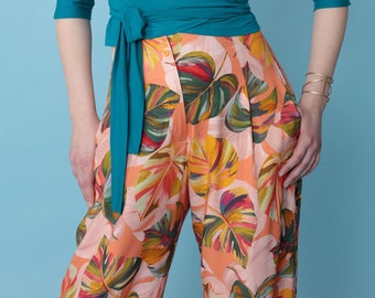 Tejido de viscosa estampado OASIS / ¡Última pieza!