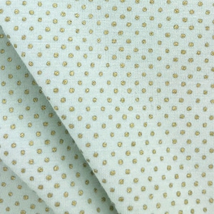 ORGANIC single jersey GOLDEN DROPS | on pale mint or dark grey base color