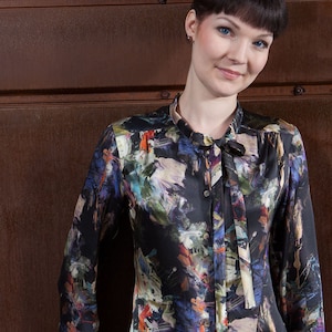 PAINTERLY SILK woven silk satin