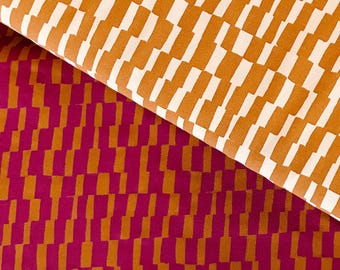 Tejido de crepé de viscosa BLOCKS / diseño OTTOBRE® / delicioso estampado de bloques en dos combinaciones de colores / fibras de viscosa Lenzing EcoVero