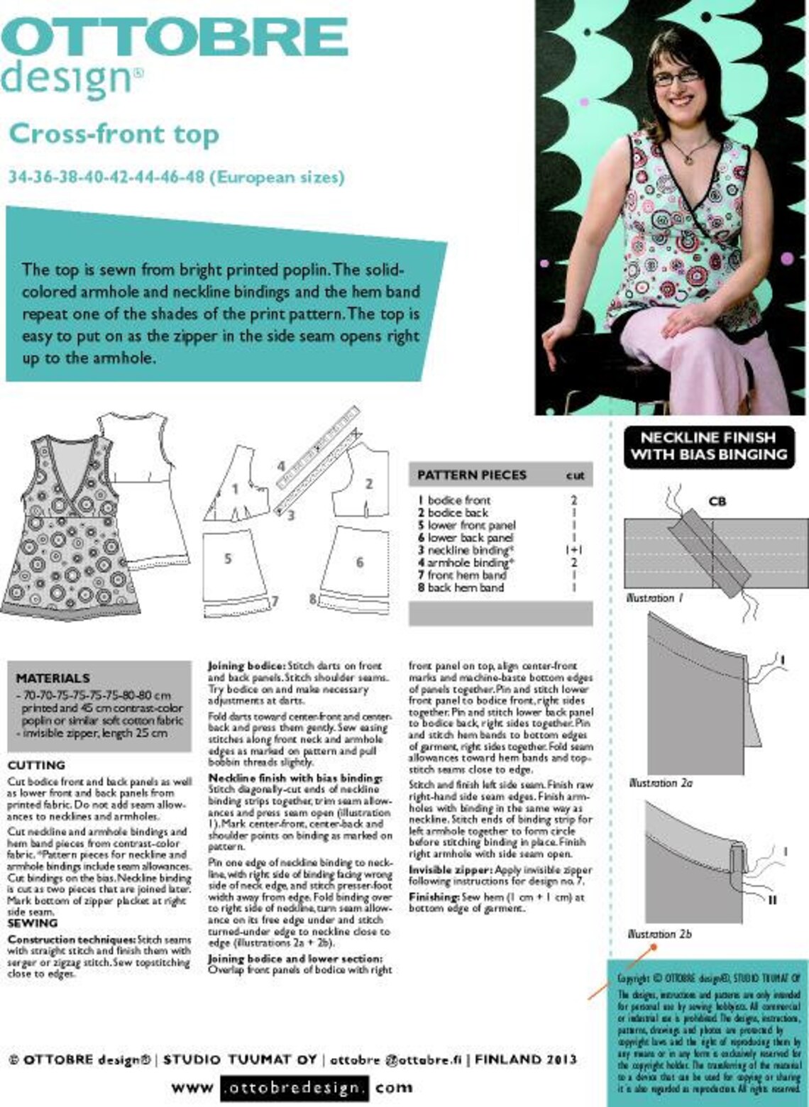 E-PATTERN for Cross-front Top in European Sizes 34-48 - Etsy