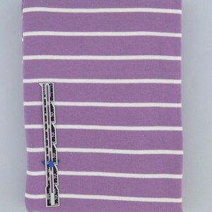 May include: Purple and white striped fabric with a white stripe approximately every 1/2 inch.