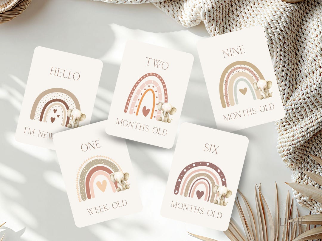 Printable Baby Milestone Cards for Girls, Neutral 5x7, A4 Ready to ...
