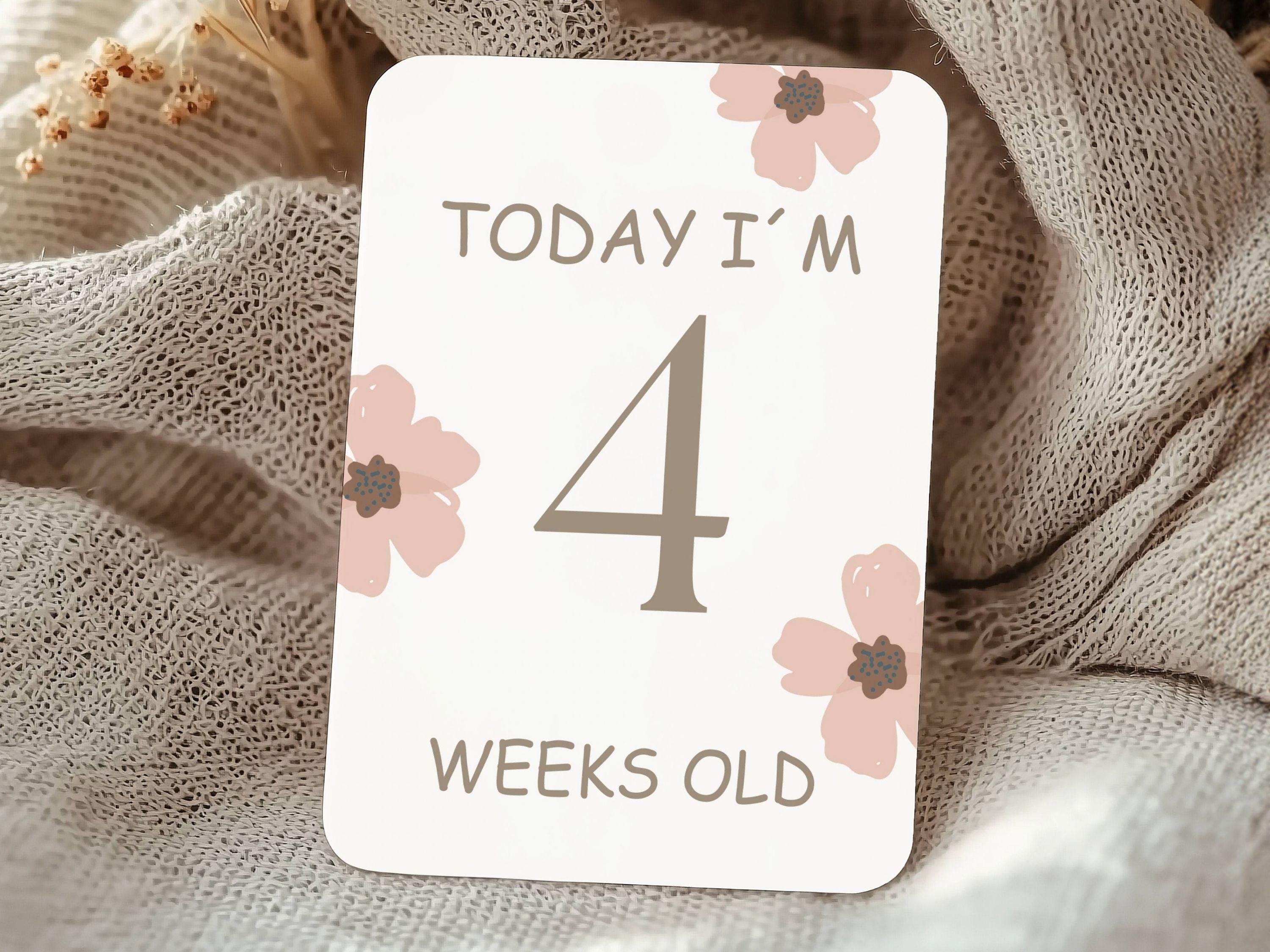 Printable Baby Girl Milestone Cards | Neutral Floral Baby Milestones ...