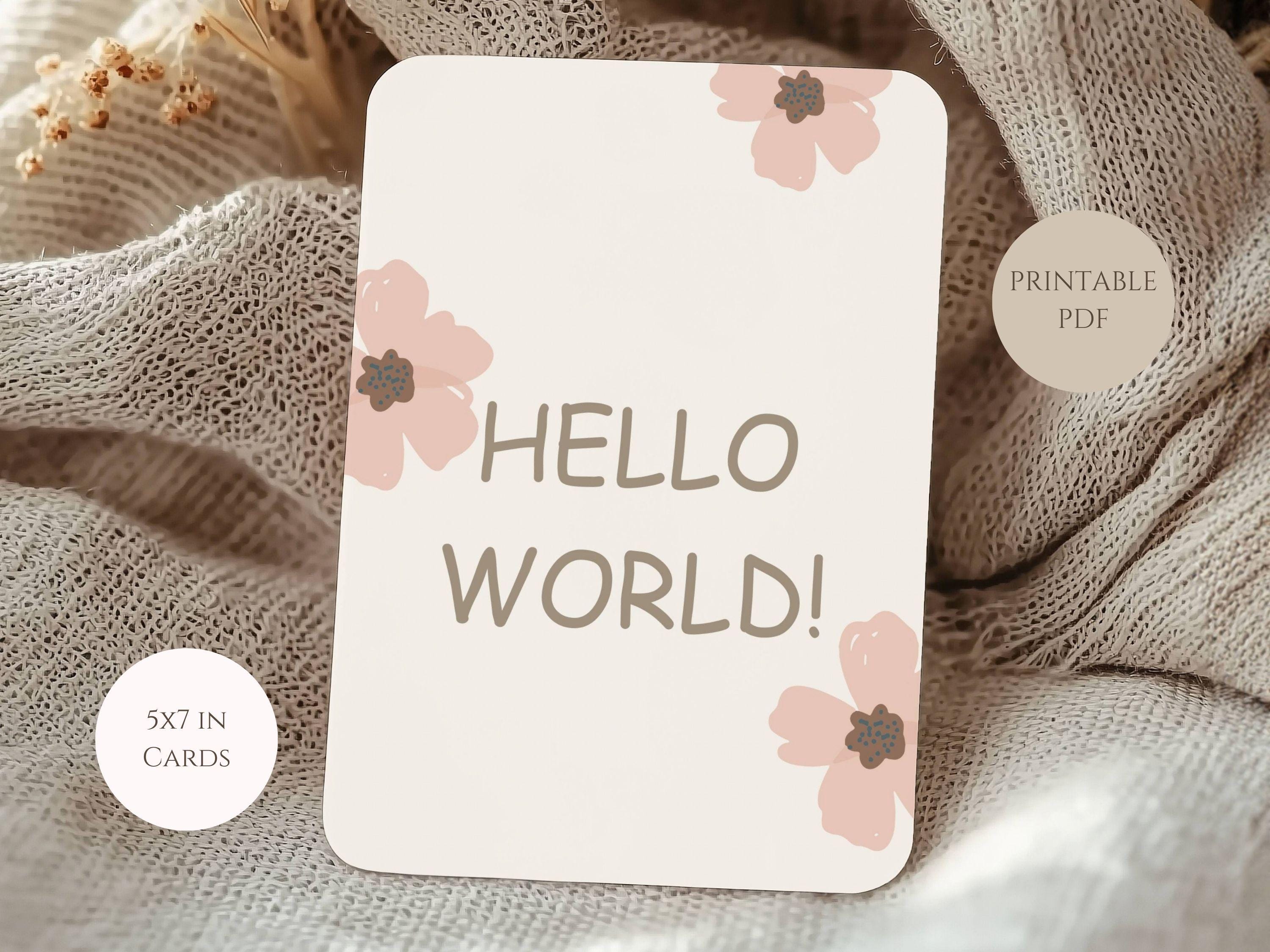 Printable Baby Girl Milestone Cards | Neutral Floral Baby Milestones ...