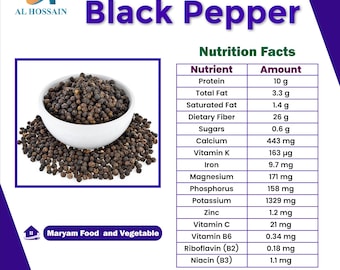 Guatemalan Black Peppercorns: Al Hossain Natural Whole Pepper