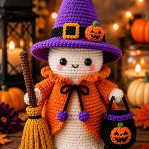 Virkmönster för spökamigurumi | Halloween-handledning (PDF-nedladdning)