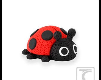 Figurine de coccinelle imprimée en 3D, compagnon de bureau texturé, décoration de bureau kawaii, compagnon de collection