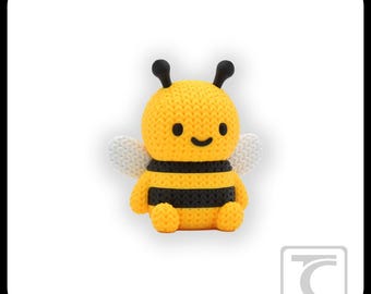 Figurine d'abeille imprimée en 3D, compagnon de bureau de style tricot, décoration animalière de collection