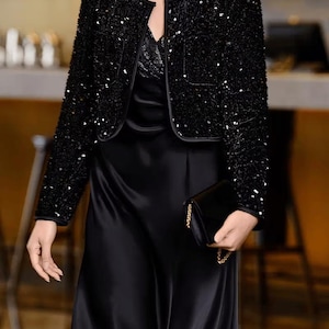 Sequin Jacket Blouse & Silk Maxi Dress Set | Evening Gown, Bridesmaid Outfit