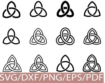 Celtic Knot Trinity SVG Silhouette Bundle Triquetra Symbol Decorative Set