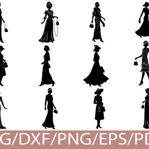 Lady in Long Dress Silhouette - Etsy Lady in Long Dress Silhouette - Etsy