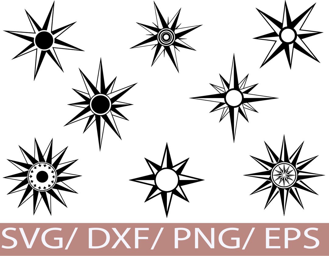 Compass Rose SVG Bundle | Nautical Star Clipart (digital Download) - Etsy