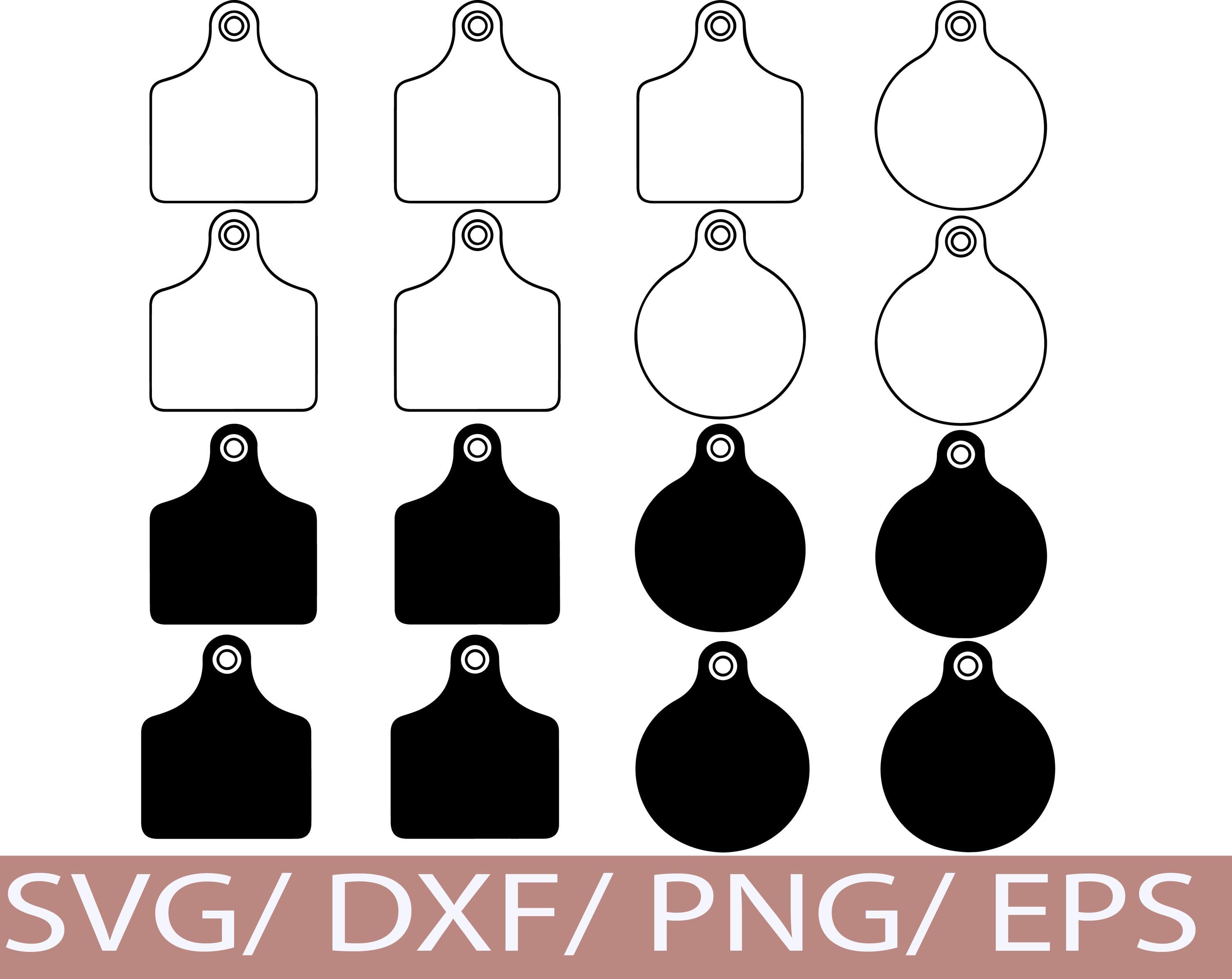Cow Ear Tag SVG, Cattle ID Shapes, Farm Livestock Clipart (digital ...