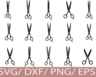 Hair Scissors SVG Silhouette Bundle Barber Salon Shears Icon Set for Crafts