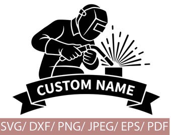 Custom Welder Logo SVG | Metal Worker Emblem (Digital Download