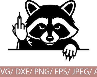 アライグマの中指 svg png dxf eps pdf | レーザー彫刻カット印刷
