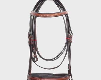 Handmade Horse Leather Bridle English Riding Bridle WITH Rain