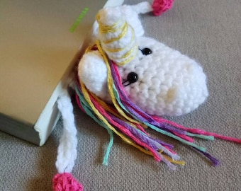 Crochet bookmark, unicorn bookmark, white unicorn, book lovers gift, crochet unicorn, bookmark, amigurumi unicorn, teacher gift idea