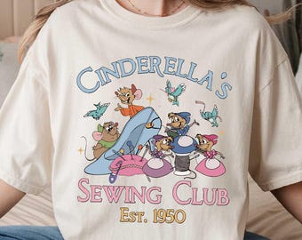 Disney Cinderella's Sewing Club Est. 1950 Shirt, Disney Pirncess Cinderella Shirt, Prinzessin Geschenk, Mädchen Reise T-Shirt, Prinzessin Cinderella Shirt