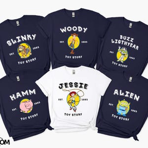 Disney Toy Story Characters Shirt, Disneyland Toy Story Family Matching T-shirt, Disney Woody Buzz Woody Jessie Slinky Aliens Rex Sweatshirt image 1
