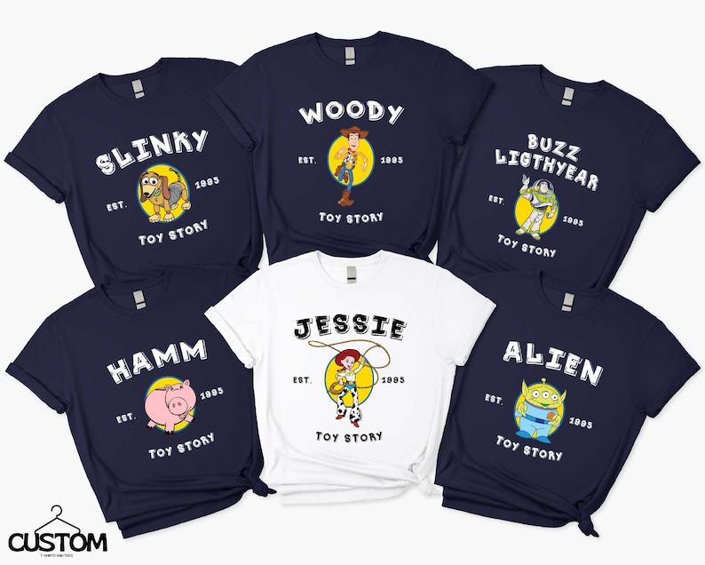 Disney Toy Story Characters Shirt, Disneyland Toy Story Family Matching T-shirt, Disney Woody Buzz Woody Jessie Slinky Aliens Rex Sweatshirt image 1