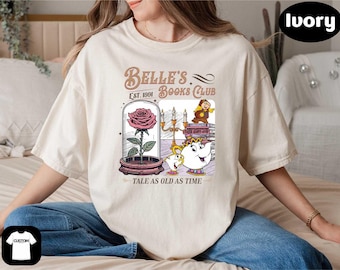 Belle's Book Club Shirt, Princess Belle Tee, Belle Inspired Book Lover Top, Tale As Old As Time T-shirt, Disney Princess Reader Sweatshirt