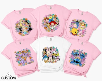 Floral Disney Shirt, Mickey and Friends T-shirt, Princess Kids Tee, Winnie The Pooh Sweater, Toy Story Family Hoodie, Star Wars Vacay Shirt