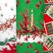 LOT - 5 yards (4 different pieces) RARE 36" wide Vintage Christmas fabric from the 40's