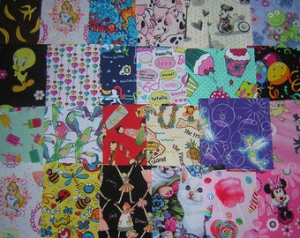 I Spy Quilt Squares: 42 Girls Theme 5" Cotton Fabric Charms