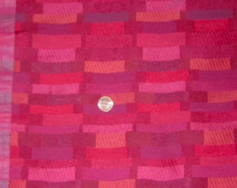 Heavy Red Upholstery Fabric – Multi-Color Woven Pattern, 56" Wide (2 1/3 Yards)