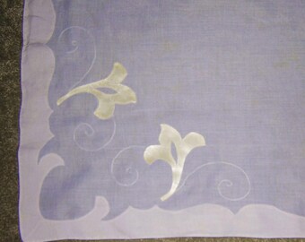 Pristine Vintage Organdy & Satin Madeira Tablecloth - 50" Square