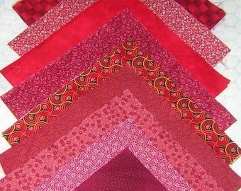 20 Pcs Red Quilters 10" Layer Cake Square Stash Bundle -100% Cotton