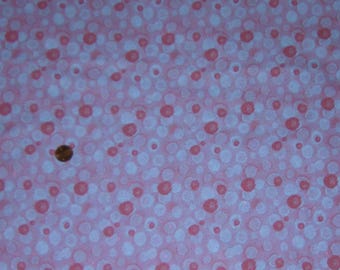 1 3/4 Yard Pc. pink polka dot fabric with glitter