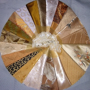20 PCS Gorgeous Gold Crazy Quilt Fabrics for Crazy Quilts, Art Quilts & Art projects