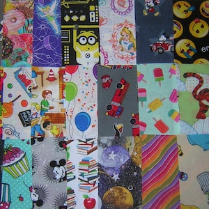 I Spy Squares 42 Free Shipping 5 novelty charm squares for I Spy Quilts Lots of NEW ONES no duplicates image 1