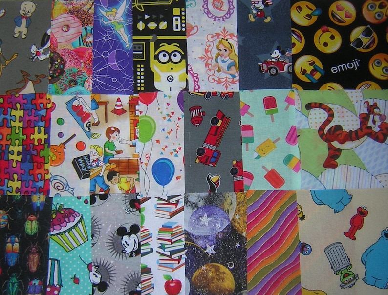 I Spy Squares 42 Free Shipping 5 novelty charm squares for I Spy Quilts Lots of NEW ONES no duplicates image 1