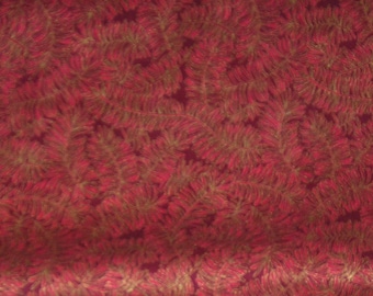 Red & Gold 100% cotton quilt weight fabric "Christmas Story" by Fabri-Quilt, 3 Yard Piece