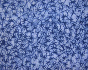 2 Yards Vintage Indigo Blue Block Print Fabric 32" wide 100% Cotton
