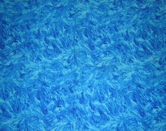Cotton Fabric -2 3/4 Yds Piece Hoffman California fabrics 100% Cotton Screen Print Blue Ocean Like