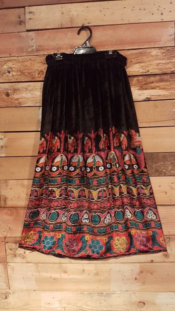 Indian Velvet Hippie Boho Skirt.